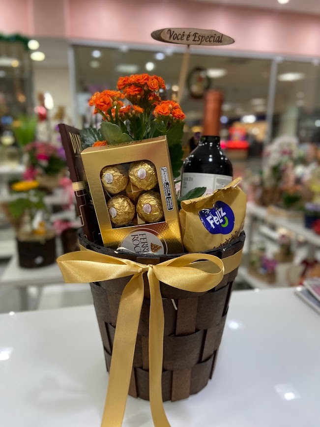 Balde Rústico com Vinho